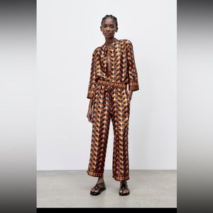 Zara printed pajama style pants